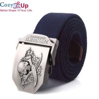 ราคา Cozy 115ซม 3 8ซม เข็มขัดผ้าแคนวาสกระโหลกศรีษะโจรสลัดหัวเข็มขัดอัลลอยผู้ชายทหารเข็มขัดเข็มขัดทหารสำหรับผู้ชายคุณภาพดีที่สุดสายเอี๊ยมผู้ชายสีเขียวทหาร (4357784306)