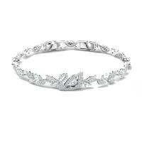 ราคา Swarovski Outlet Discount Beating Heart Swan Button Bracelet Womens Personalized Fashion Crystal Bracelet SSY (20636084671)