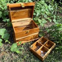 ราคา กล่องเก็บของไม้สักทอง เก็บเงินทอนพ่อค้าแม่ค้า หรือเก็บเครื่องมือช่าง ใส่อุปกรณ์ตกปลา ยาไก่ มีช่องแยกด้านใน 4 ช่อง สีเคลือบไม้ (7463472922)