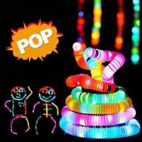 ราคา ของเล่น Pop Tube ท่อยืดหด คลายเครียด มีไฟ สําหรับเด็ก fidget pop it ท่อ ของเล่นเสริมพัฒนาการ ท่อป๊อป หลอดป๊อป (20931189318)