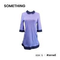 ราคา SOMETHING เดรสสั้นแขนยาวคอบัวสีม่วง A019 56 (20730863943)