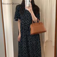 ราคา HolidayQueen ชุดเดรสยาวแบบหลวมขอบลอนลายจุดสไตล์ฝรั่งเศสย้อนยุค HQ2397 (18936265606)
