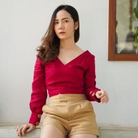 ราคา weerin lemon Top linen เสื้อครอปแขนยาว ปลายแขนพอง ผ้าลินิน กระดุมไม้ สีเหลือง สีลินินธรรมชาติ สีแดง สีเขียวขี้ม้า (7187158339)