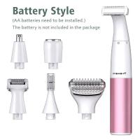 ราคา เครื่องโกนหนวดไฟฟ้า6อิน1สำหรับผู้หญิงที่โกนหนวดเครื่องโกนขนสำหรับขนรักแร้ขาขาบิกินี่ใบหน้าหนวดเครื่องกำจัดขนแบตเตอรี่ (21170411560)