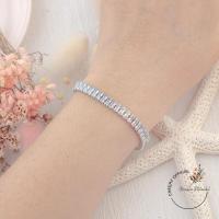 ราคา สร้อยข้อมือเพชรสวิส CZ เพชรวิ้ง เล่นไฟ น้ำสวยเว่อร์ เหมือนเพชรแท้ พร้อมส่ง เพชรซีก (15605531747)