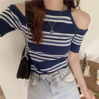 ราคา Kimi พร้อมส่ง เสื้อเปิดไหล่ เสื้อผ้าแฟชั่น เสื้อผู้หญิง เสื้อแขนยาวลายทาง เปิดไหล่ ดีเทลเอวแกะกระดุมได้ โชว์ทรวงทรงเซ็กซี่ (19197176847)