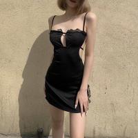 ราคา พร้อมส่ง เดรสสั้น เดรสสีดำ เดรสสายเดี่ยว โชว์หลัง โชว์อก แซ่บมาก (18294151680)