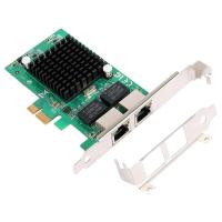 ราคา Gigabit Ethernet Pci E Network Controller Card 10 100 1000Mbps Rj45 X2 Dual 2 Port Pcie Server Network Interface Card Lan Adapter Converter For Desktop Pc With Low Bracket (10486534033)
