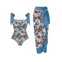 ราคา Women Vintage Colorblock Abstract Floral Print 1 Piece Swimwear 1 Piece Cover UP Two Piece Vintage Print Swimsuit Cargo Shorts (18636278009)