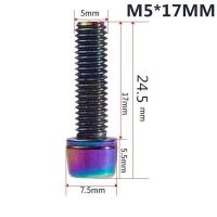 ราคา สกรูขายดีหลากสีชุบไทเทเนียมสลักเกลียว M5 17มม สำหรับมือจับจักรยานเสือหมอบ MTB ก้านยกจักรยานสกรู (17504927754)