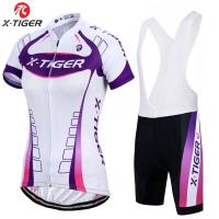 ราคา X Tiger Pro ผู้หญิงชุดกีฬาสำหรับปั่นจักรยาน MTB ชุดปั่นจักรยานผู้หญิงแข่งชุดใส่ปั่นจักรยาน Ropa Ciclismo ชุดปั่นจักรยานเสื้อเจอร์ซีย์นักปั่นชุด (16533959692)