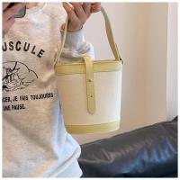 ราคา กระเป๋าสะพายไหล่ของผู้หญิงทำจากผ้าใบกระเป๋าทรงขนมจีบแบบพกพา Pu แบบเย็บกระเป๋าหิ้วแฟชั่นย้อนยุค (19899136069)