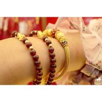 ราคา ข้อมือปี่เซียะ โกเมนแดง น้ำหนักทอง 0 3 กรัม ทองคำแท้ 99 99 24K ยาว 15 17 cm นำเข้าจากฮ่องกง ปลุกเสกจากวัดแชกงมิว (15755119979)