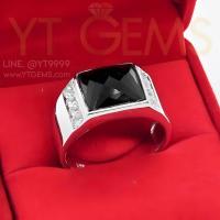 ราคา แหวนนิล ข้างเพชร แหวนเงินแท้ ชุบทองคำขาว พลอยนิลแท้ YTG 11809 (19128463859)