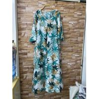 ราคา ชุดเดรสอิสลาม เสื้อเดรสมุสลิม ลายใบไม้ ทรงแขนปล่อย ผ้าสปันใส่สบาย เสื้อแขนยาว 216 เสื้อแฟชั่นอิสลาม (16075607786)