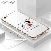 ราคา Hontinga เคสโทรศัพท์ Vivo V5 V5 Lite V5Sเคสแฟชั่นลายการ์ตูนสุนัขสุดหรูทำจากโครเมี่ยมเคสโทรศัพท์แบบสี่เหลี่ยม TPU นิ่มป้องกันกล้องเคสยางกันรอยสำหรับเด็กผู้หญิง (11177269657)