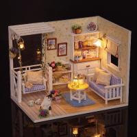 ราคา บ้านตุ๊กตาจิ๋วเล่นสมมติแบบบ้านตุ๊กตา DIY DIY บ้านตุ๊กตาไม้ขนาดใหญ่พร้อมชุดเฟอร์นิเจอร์ (20744646814)