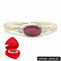 ราคา Inspire Jewelry กำไลหางช้างสีขาว หางช้างเผือกแท้ ตัวเรือนเงินแท้ ฝังพลอยทับทิมแท้ สวยหรู เป็นเครื่องประดับมงคล Thai Quality (1769782842)