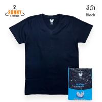 ราคา SunnyBoutique เสื้อยืด สีพื้น คอวี แขนสั้น ตราห่านขาว ยืดได้เยอะ เนื้อผ้านุ่ม ใส่สบาย Cotton 100 (20153558031)