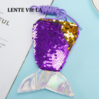 ราคา LENTE VIE LA หางนางเงือกเลื่อมเชือกเส้นเล็กกระเป๋าเงินเหรียญพรรคหางนางเงือก G Litter กระเป๋ามินิ C Rossbody กระเป๋าเด็กเลื่อมกระเป๋ากระเป๋านางเงือกสำหรับสาวๆ (15650678741)