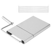 ราคา Stainless Steel Cheese Slicer with 8 Wire Cheese Cutters for Block Cheese Slicers Cutting Board Cheese Butter (16483749087)