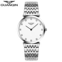 ราคา 2023 GUANQIN นาฬิกาผู้หญิงหรูหรานาฬิกาข้อมือมียี่ห้อชั้นนำแฟชั่นลำลองสีทองเงินนาฬิกาผู้หญิงควอตซ์ Relogio Feminino (19183503683)