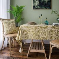 ราคา 135x300cm ผ้าปูโต๊ะสี่เหลี่ยมผืนผ้า Jacquard เรขาคณิตสไตล์ญี่ปุ่น4 6 8ที่นั่งแบบหลายคนผ้าปูโต๊ะฝ้ายลินินเลียนแบบโต๊ะทานอาหารสี่มุมมีพู่ห้อยโต๊ะหูโต๊ะน้ำชาโต๊ะผ้าคลุมกันฝุ่นผ้าสำหรับโต๊ะทานอาหาร (20661