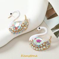 ราคา Kemstone ต่างหูหงส์เคลือบพลอยเทียมชุบทองสง่างามสำหรับผู้หญิงของขวัญเครื่องประดับงานเลี้ยง (21272330067)