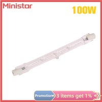 ราคา Ministar หลอดฮาโลเจน100 200 300W 1ชิ้นหลอดไฟฮาโลเจน R7s เชิงเส้นแบบสองชั้น118มม (19951593427)