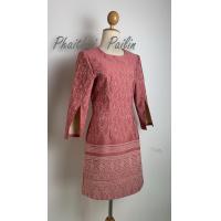 ราคา เดรสผ้าไทย เดรสทรงผกามาศ เดรสสั้นผ้ามัดหมี่ฝ้ายครามทอลาย ใส่ทำงาน ใส่เที่ยว ชุดเดรส ชุดเเฟชั่น ชุดผ้าไทย (9756580295)