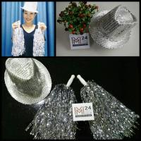ราคา สีเงิน หมวกไมเคิล 1 ใบ พู่เชียร์ 1 คู่ พู่ฟอยล์ พู่เชียร์กีฬา พู่เชียร์ลีดเดอร์ พู่กองเชียร์ ปอมปอมเชียร์ พู่กีฬาสี หมวก pompom cheer m24 (403671505)