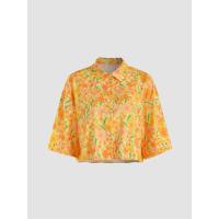 ราคา Cider Floral Polo Neck Crop Blouse (15133452216)