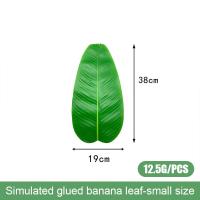 ราคา แผ่นรองจานลายใบไม้กล้วยเทียมกล้วยปลอมขนาดใหญ่สำหรับตกแต่งปาร์ตี้ฮาวายแผ่นรองจานสีเขียวกลางผ้าปูโต๊ะ (20771284650)