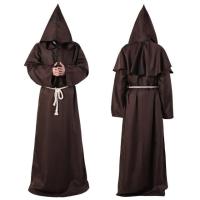 ราคา Halloween Wizard Costume Cosplay Medieval Hooded Robe Costume Monk Friar Robes Priest Costume Ancient Clothing Christian Suit wfst4 (20682440142)