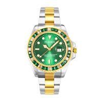 ราคา PLADEN 18K Real Gold Men Watch Blue Square Diamond Street Style Sapphire American Saat Auto Date Valentines Day Montre Luxe (14131488525)