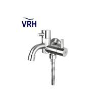 ราคา ก๊อกน้ำ ก๊อกฝักบัว ก๊อกลงบ่อ ก๊อกผสมติดผนัง VRH รุ่น HFVSB 7120G2 สีสแตนเลส (17593760720)