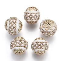 ราคา Handmade Indonesia Beads with Metal Findings Round Light Gold White 19 5x19mm Hole 1mm (21280094582)