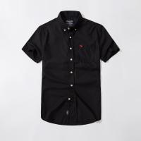 ราคา 2023 Abercrombie Fitch Mens A F Short Sleeve Shirt Embroidered Deer Oxford Plain Casual shirt AF Short sleeve shirt (20248170040)