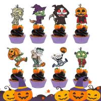 ราคา Halloween Cupcake Picks Fall Theme Cupcake Decorations 8Pcs Fall Theme Cupcake Decorations for Halloween Party Decorations Thanksgiving Party comfy (20534458405)