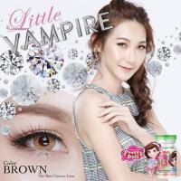 ราคา คอนแทคเลนส์ รุ่น Little Mini Vampire twilight Vampire สีเทา ตาล Gray Brown มีค่าสายตา 0 00 6 50 (17909136313)