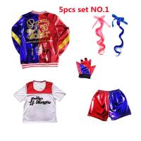 ราคา เด็กหญิงทีมฆ่าตัวตาย Harley Quinn ชุดคอสเพลย์ผู้หญิงฮาร์เลย์ควินน์ชุดฮาโลวีนเด็กผู้หญิงชุดโจ๊กเกอร์เสื้อแจ็คเก็ตฮาเลย์เสื้อยืดกางเกงขาสั้นชุดตัวตลกมอนสเตอร์ช (20404174565)