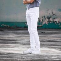 ราคา G MN Mens jeans กางเกงยีนส์ผู้ชาย No 8135011 ยีนส์ผ้ายืด สีขาว กางเกงยีนส์ขาเดฟ เป้ากระดุม Ogle jeans (15959209094)