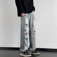 ราคา YIPINYOUYOU丨กางเกงยีนส์แต่งลายขาดๆ กางเกงยาวถึงพื้นสไตล์กางเกงขาม้ากางเกงขาสั้นตรงกางเกงวินเทจสำหรับทั้งชายและหญิง (21188073246)