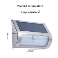 ราคา SUMON ไฟพลังงานแสงอาทิตย์ ไฟฝน LED กลางแจ้ง ไฟติดผนังสแตนเลส ไฟเซ็นเซอร์มนุษย์ ไฟสวนพลังงานแสงอาทิตย์ (19678882556)