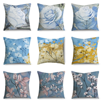 ราคา Vintage oil painting Floral Design Cushion Cover Pillow Case Sofa Pillow Cover 45 cm x 45 cm (7430321341)