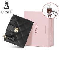 ราคา TOP FOXER Brand Women Genuine Leather Short Wallet High Quality Multi function Card Holder Girls Wallets Fashion Female Purse (19701027529)