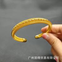 ราคา สิบสองปันนา 24k สร้อยข้อมือชุบทองงานแต่งงานดูไบอินเดียไนจีเรียหญิงเจ้าสาวเลียนแบบกำไลทอง (19768323945)