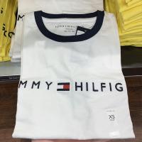 ราคา Tommy Hilfiger ของแท้เสื้อยืดแขนสั้นสีขาวผ้าฝ้ายบริสุทธิ์สำหรับผู้ชายเสื้อยาวปิดถึงก้นลำลองครึ่งแขน (17221323847)