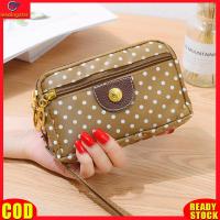 ราคา LeadingStar RC Authentic Women Handbag Canvas 3 Layers Zipper Bag Dot Printed Wallet Mobile Phone Bag (19841304330)