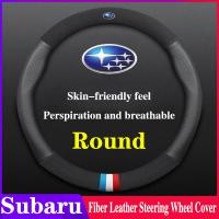 ราคา เส้นใยหนังสำหรับ Subaru BRZ Forester XV Impreza Levorg WRX STi รถพวงมาลัยฝาครอบเลเซอร์แกะสลักอุปกรณ์โลโก้ (8681498551)